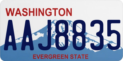 WA license plate AAJ8835