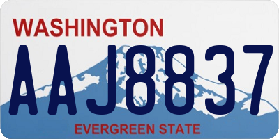WA license plate AAJ8837
