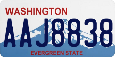 WA license plate AAJ8838