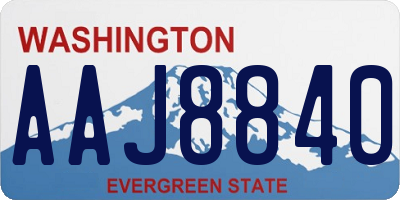 WA license plate AAJ8840