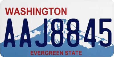 WA license plate AAJ8845