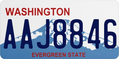 WA license plate AAJ8846