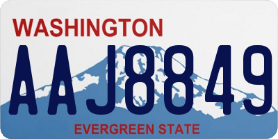 WA license plate AAJ8849