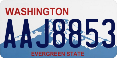 WA license plate AAJ8853