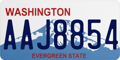 WA license plate AAJ8854