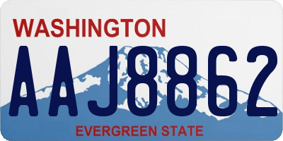 WA license plate AAJ8862