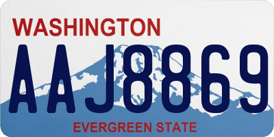 WA license plate AAJ8869