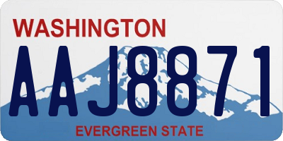 WA license plate AAJ8871