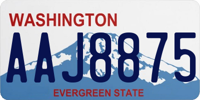 WA license plate AAJ8875