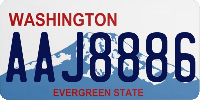 WA license plate AAJ8886