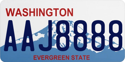 WA license plate AAJ8888