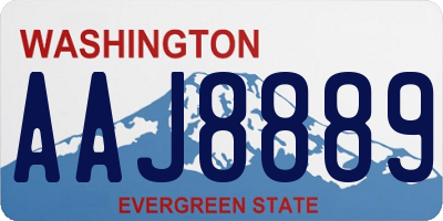 WA license plate AAJ8889