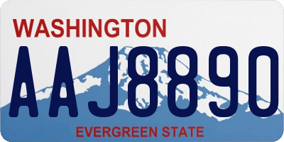 WA license plate AAJ8890