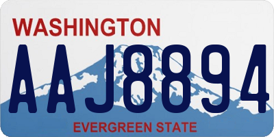 WA license plate AAJ8894
