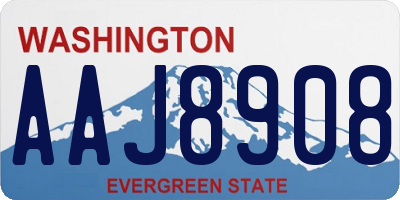 WA license plate AAJ8908