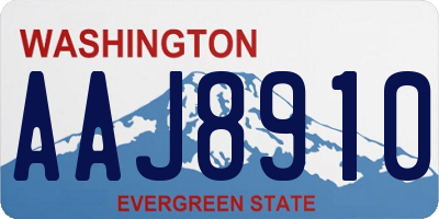 WA license plate AAJ8910