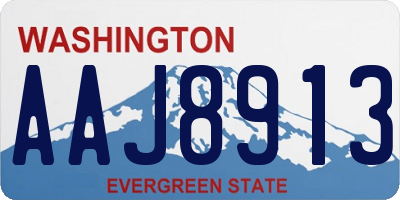 WA license plate AAJ8913