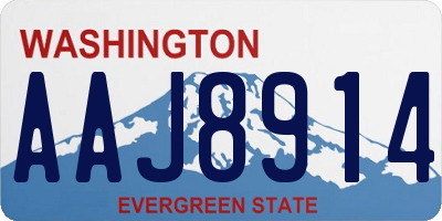 WA license plate AAJ8914