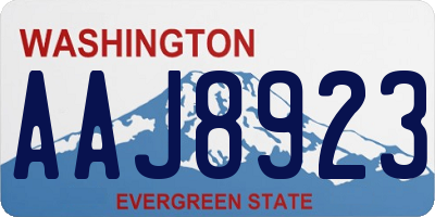 WA license plate AAJ8923