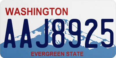 WA license plate AAJ8925