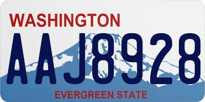 WA license plate AAJ8928