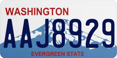 WA license plate AAJ8929
