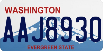 WA license plate AAJ8930