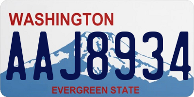 WA license plate AAJ8934