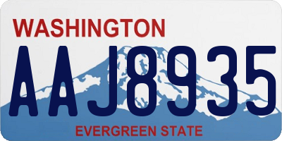 WA license plate AAJ8935