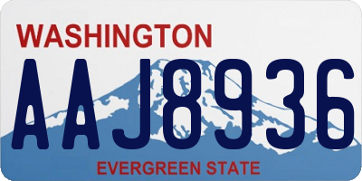 WA license plate AAJ8936