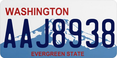 WA license plate AAJ8938