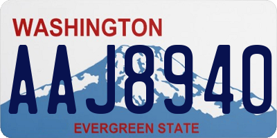 WA license plate AAJ8940