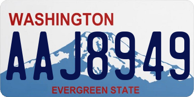 WA license plate AAJ8949