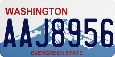 WA license plate AAJ8956