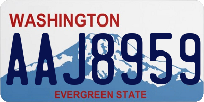 WA license plate AAJ8959