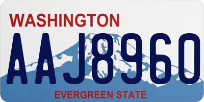 WA license plate AAJ8960