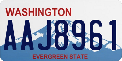 WA license plate AAJ8961