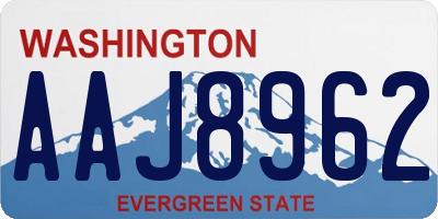 WA license plate AAJ8962
