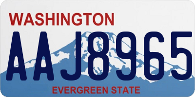WA license plate AAJ8965