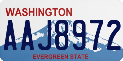 WA license plate AAJ8972