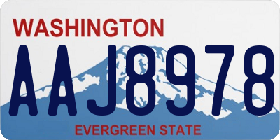 WA license plate AAJ8978