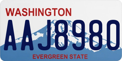 WA license plate AAJ8980