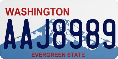 WA license plate AAJ8989