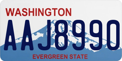 WA license plate AAJ8990