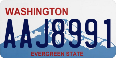 WA license plate AAJ8991