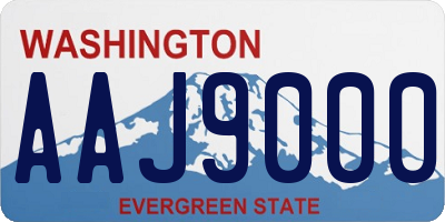 WA license plate AAJ9000