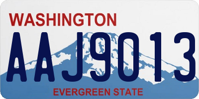 WA license plate AAJ9013