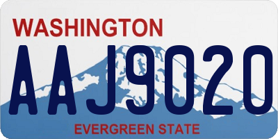 WA license plate AAJ9020