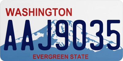 WA license plate AAJ9035