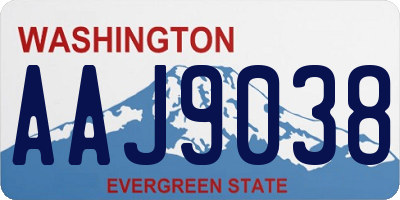 WA license plate AAJ9038